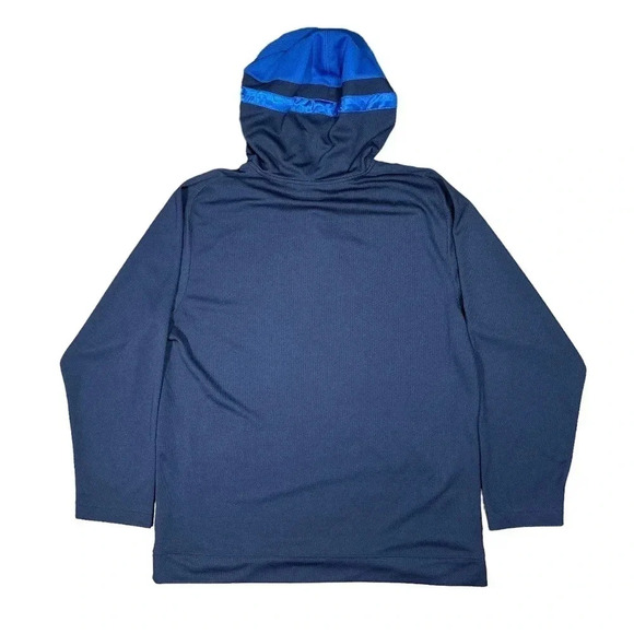 Vintage Y2K Nike Center Swoosh Mesh Navy Blue Hoodie Mens  Large - Picture 3 of 7